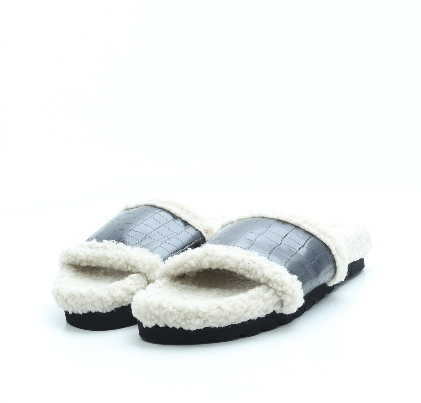 ASOS Womens Black Leather Slider Sandal UK 4