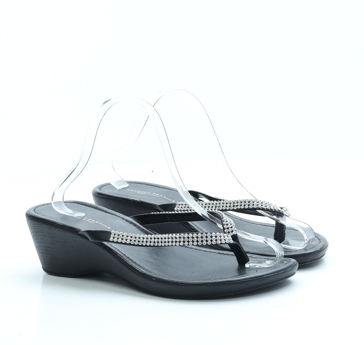 Dorothy Perkins Womens Black Polyester Thong Sandal UK 7