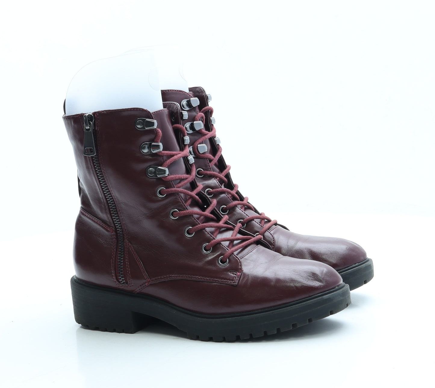 Sfera Womens Red Leather Combat Boot UK 6 39