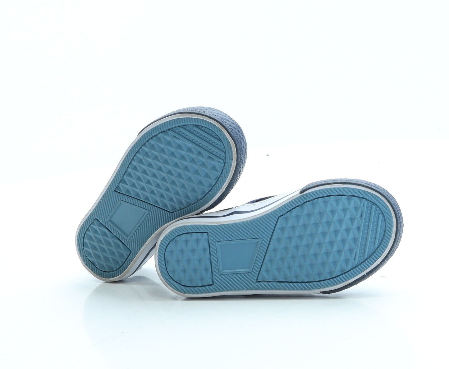 F&F Boys Blue Camouflage Fabric Slip On Trainer UK 8 26