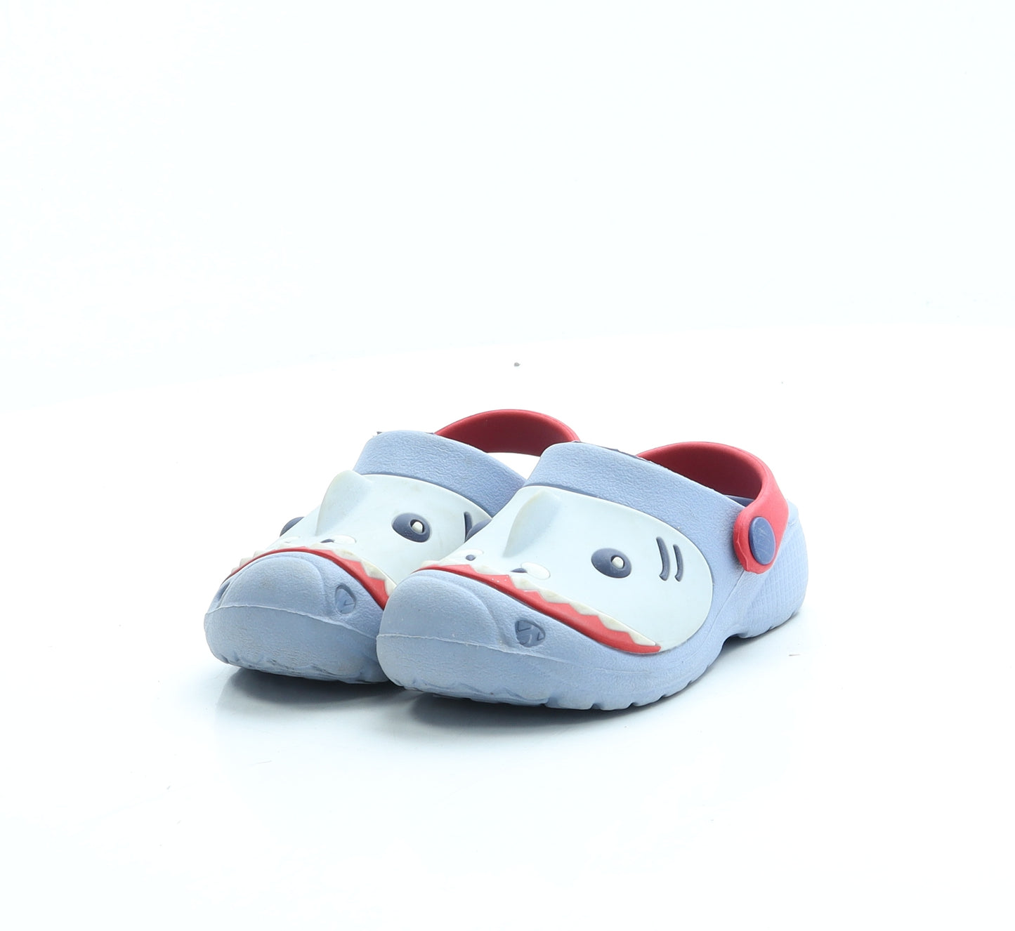 Preworn Boys Blue Rubber Slip On Sandal UK 6 - Shark