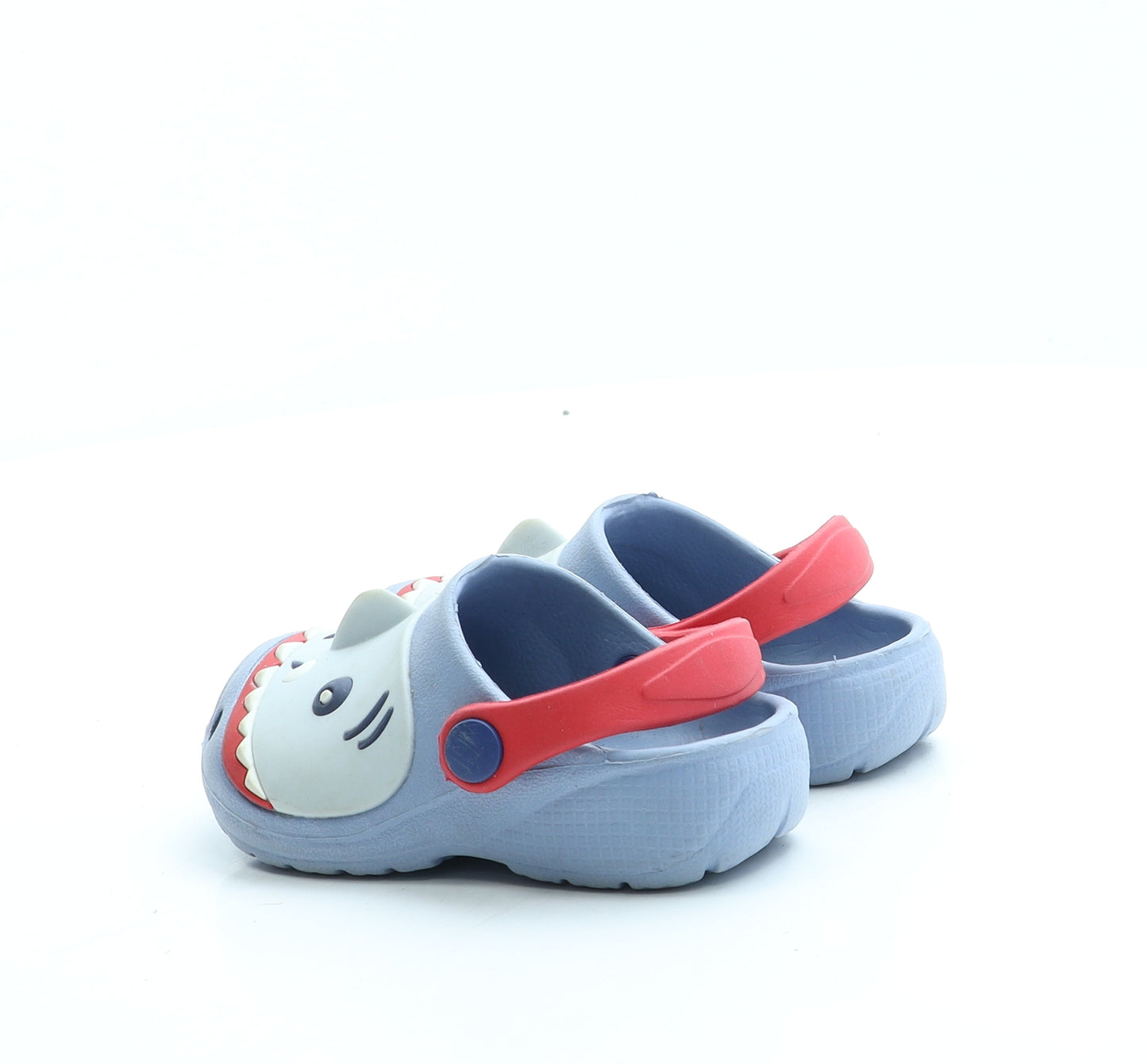 Preworn Boys Blue Rubber Slip On Sandal UK 6 - Shark