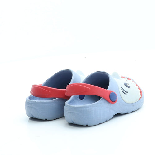 Preworn Boys Blue Rubber Slip On Sandal UK 6 - Shark