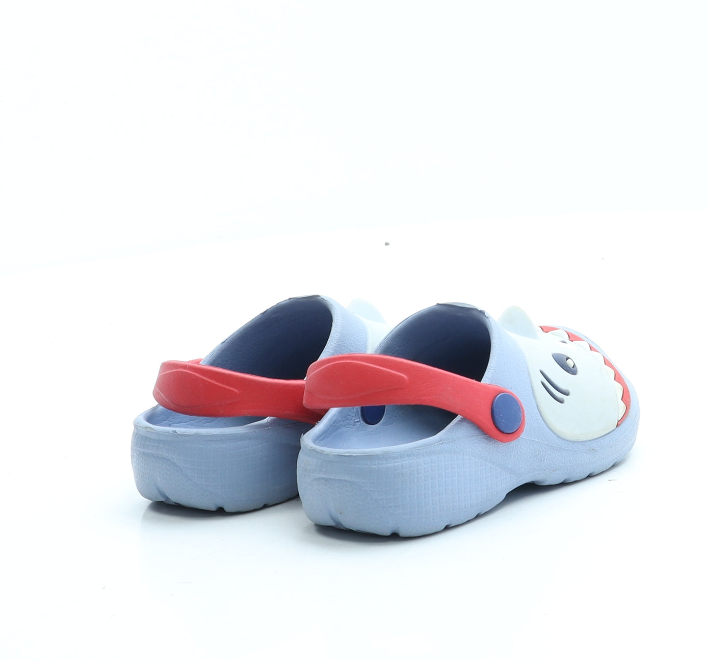 Preworn Boys Blue Rubber Slip On Sandal UK 6 - Shark