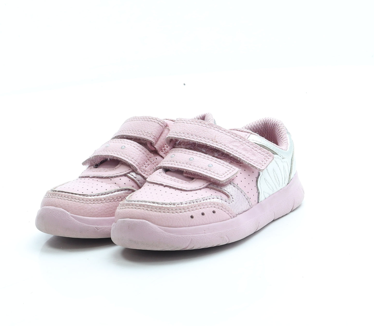 Clarks Girls Pink Leather Trainer UK 5.5 22