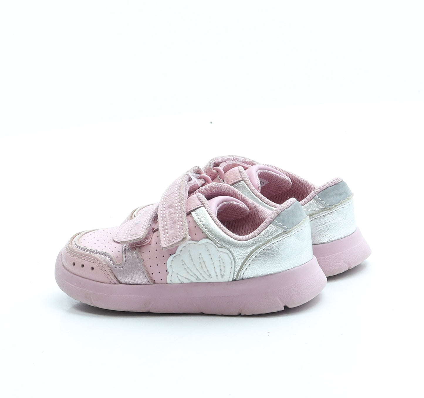 Clarks Girls Pink Leather Trainer UK 5.5 22
