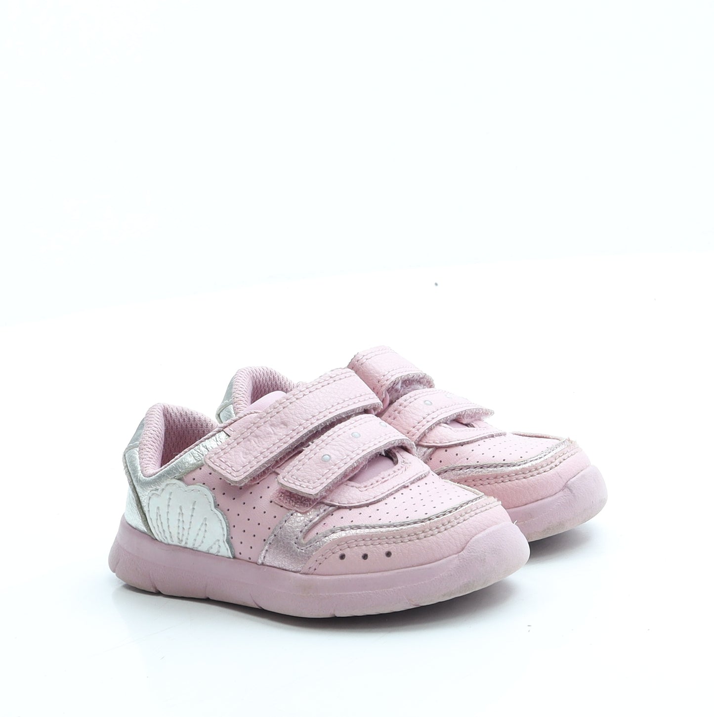 Clarks Girls Pink Leather Trainer UK 5.5 22