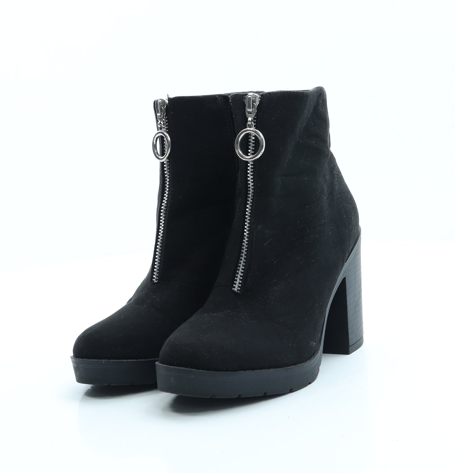 Primark Womens Black Suede Bootie Boot UK 3 36 US 5