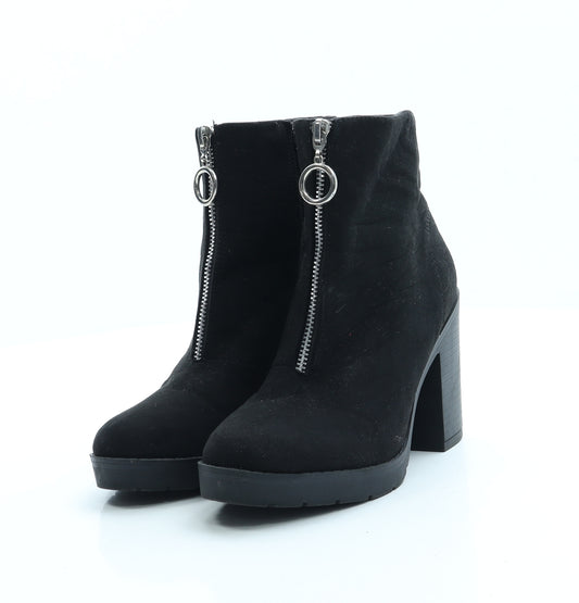 Primark Womens Black Suede Bootie Boot UK 3 36 US 5