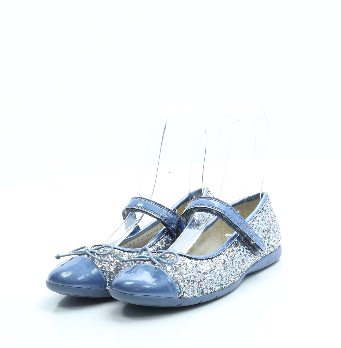 Clarks Girls Blue Polyester Ballet Flat UK 10.5