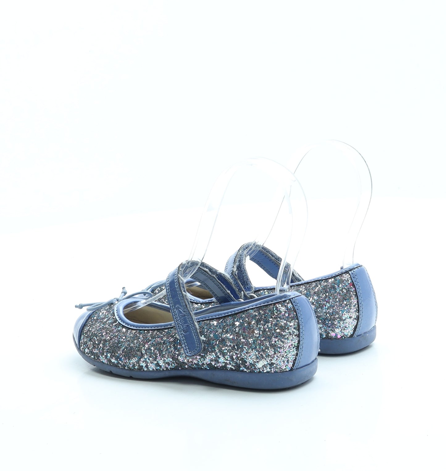 Clarks Girls Blue Polyester Ballet Flat UK 10.5