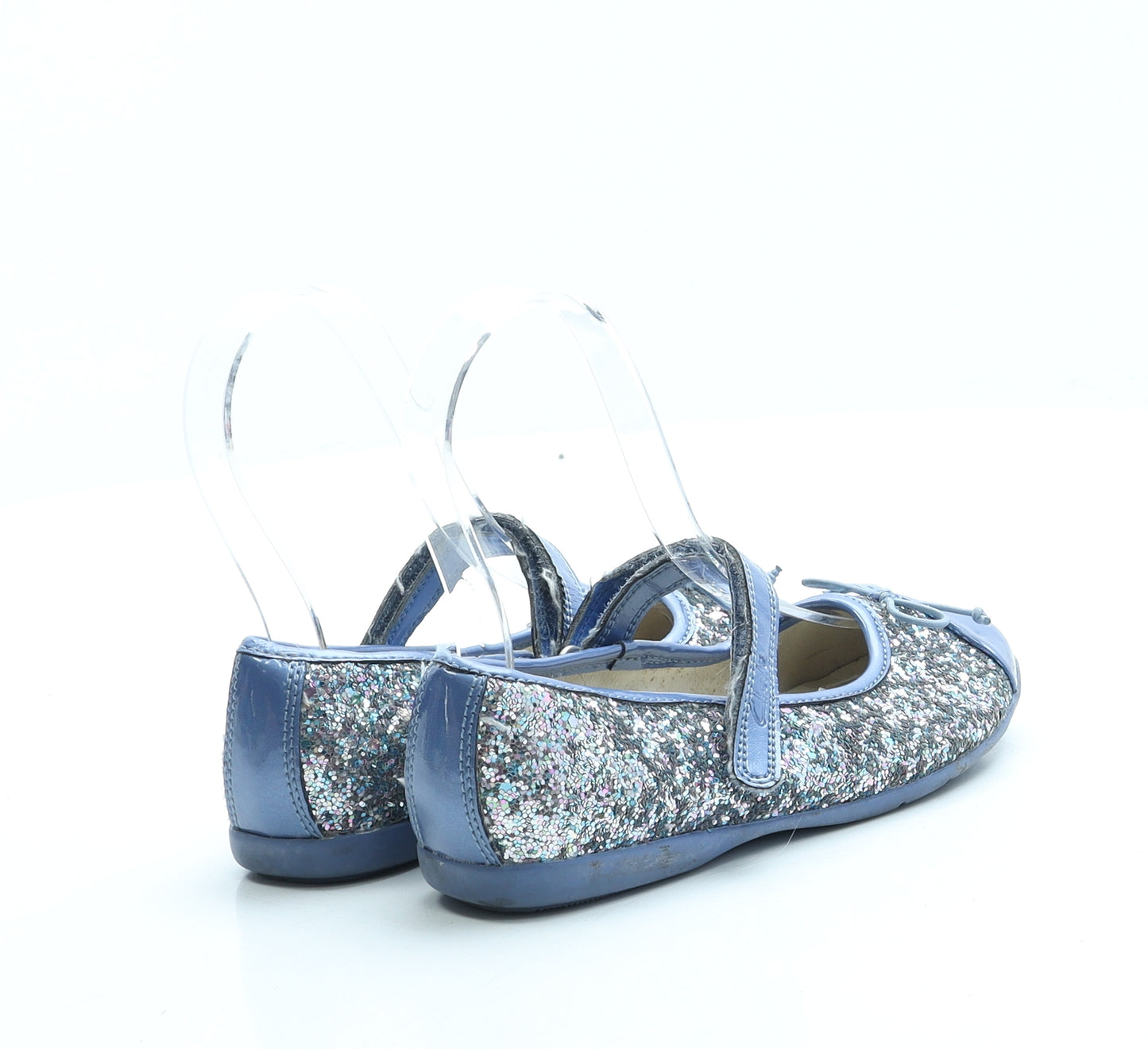 Clarks Girls Blue Polyester Ballet Flat UK 10.5