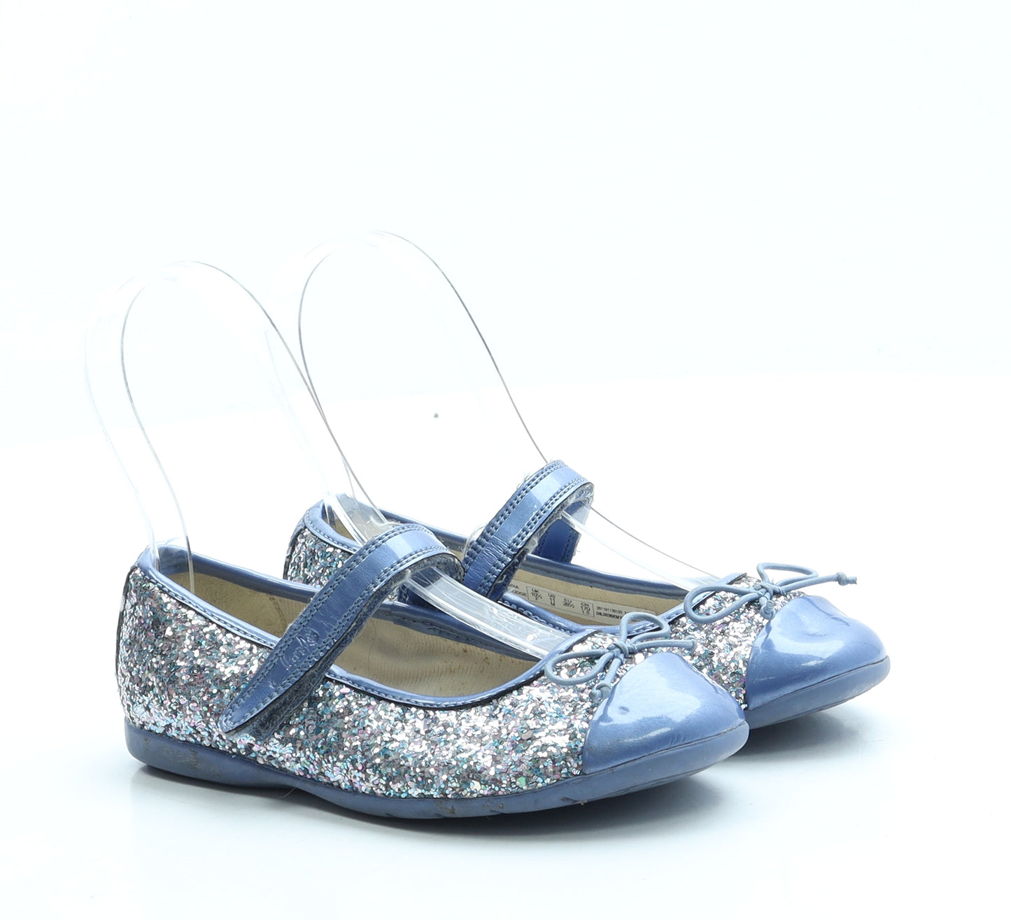Clarks Girls Blue Polyester Ballet Flat UK 10.5