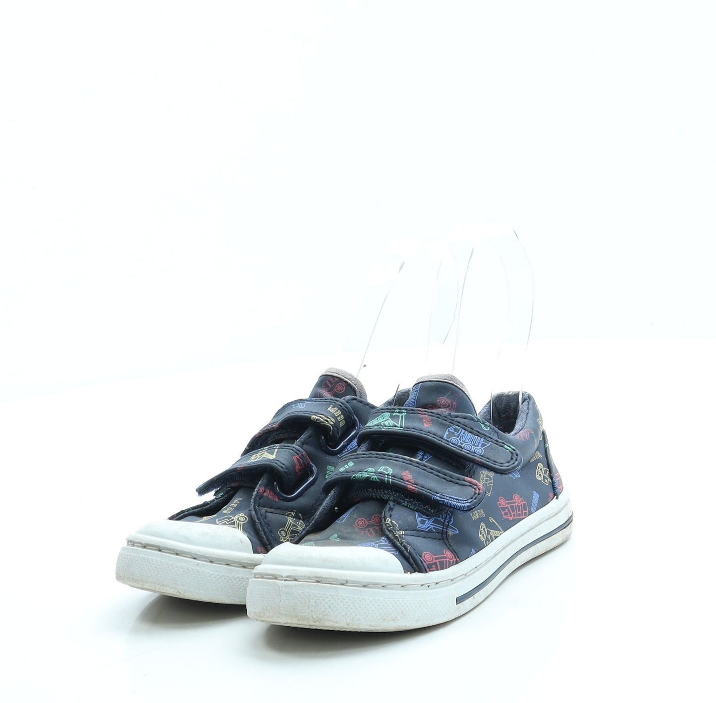 F&F Boys Blue Geometric Polyester Trainer UK 10 28 - Tractors