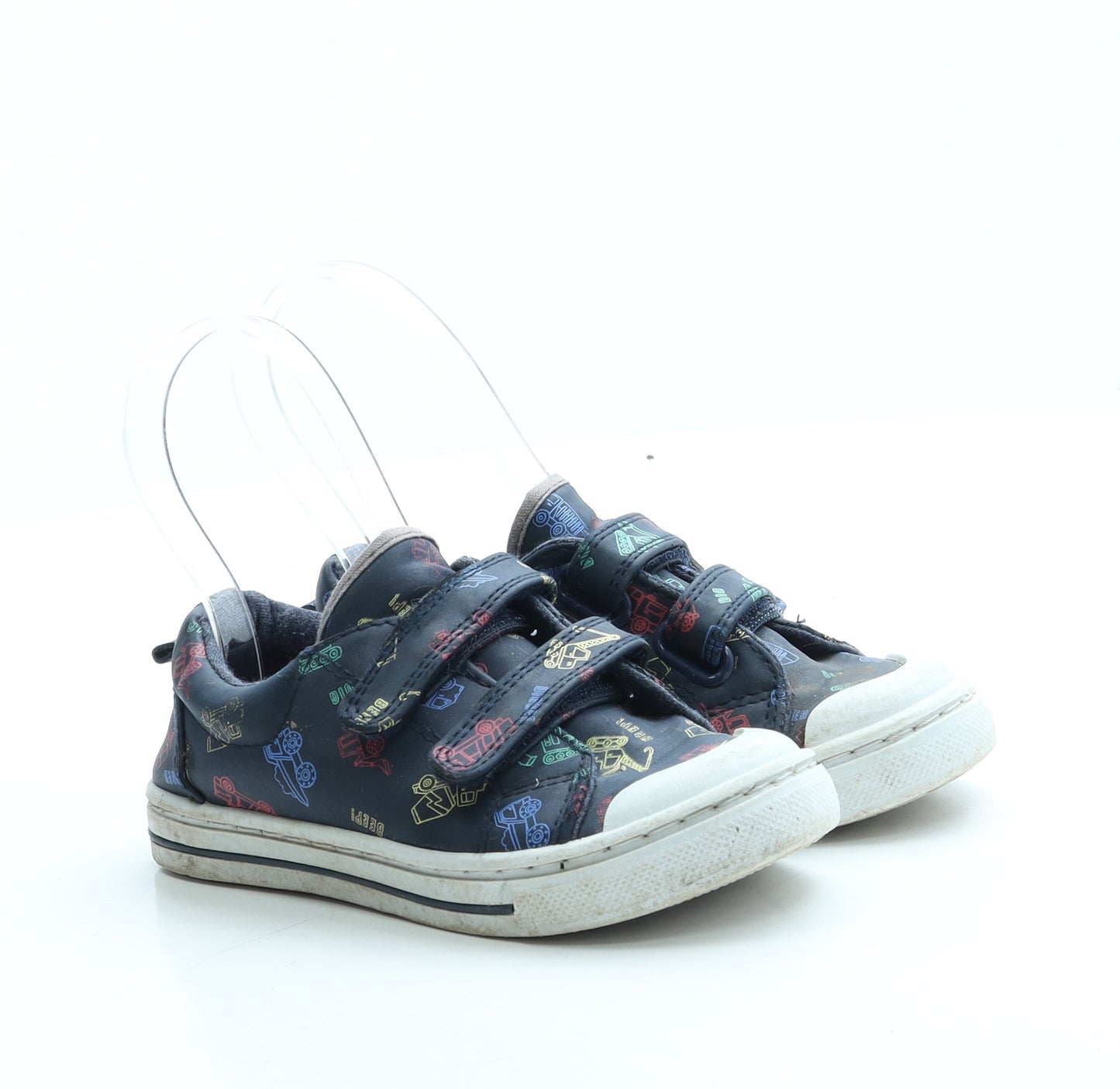 F&F Boys Blue Geometric Polyester Trainer UK 10 28 - Tractors