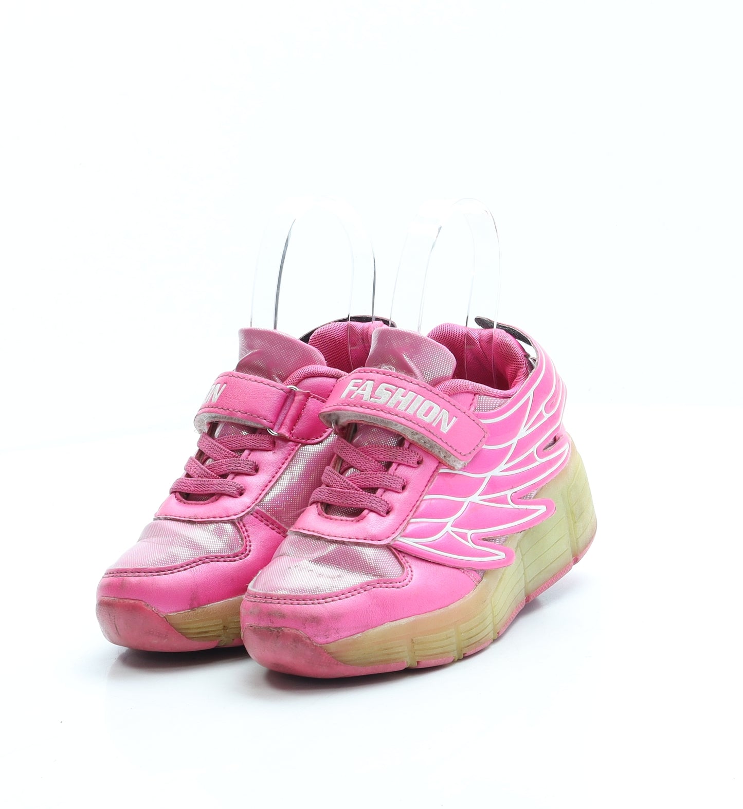Fashion Girls Pink Polyester Trainer UK 12 30 - Wings