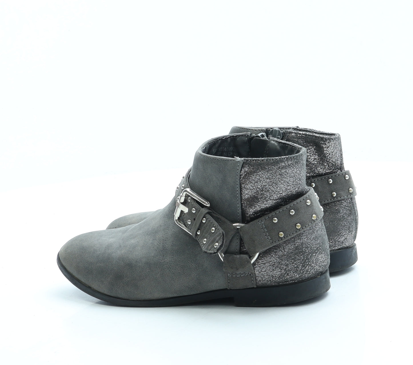 Preworn Girls Grey Polyester Chelsea Boot UK 1