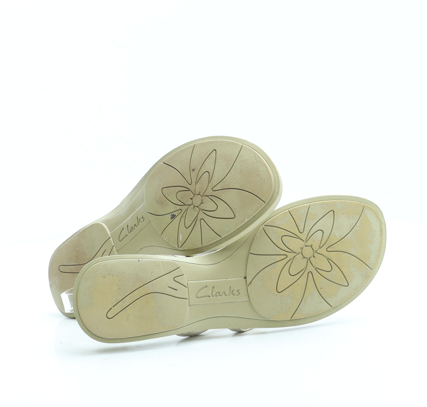 Clarks Womens Ivory Polyester Thong Sandal UK 6 - Butterfly