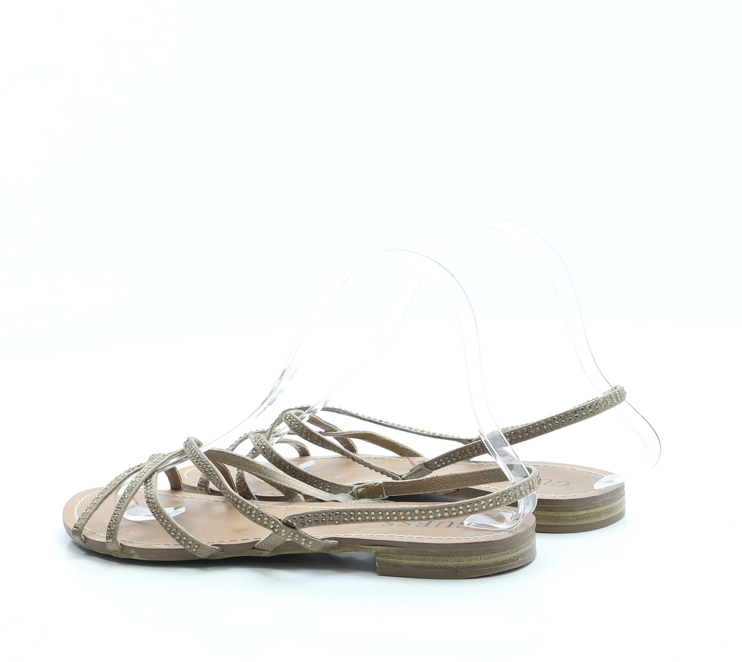 GUESS Womens Brown Polyester Slingback Sandal UK 5.5 US 7.5