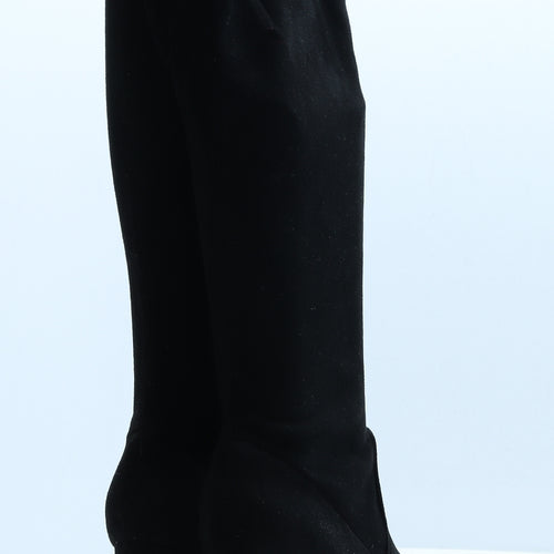 No Doubt Womens Black Faux Suede Slip On Boot UK 6 39