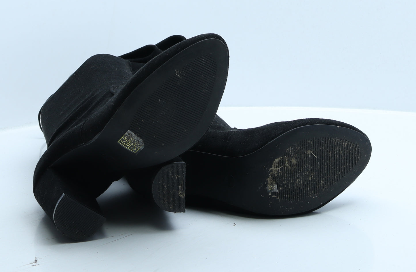 No Doubt Womens Black Faux Suede Slip On Boot UK 6 39