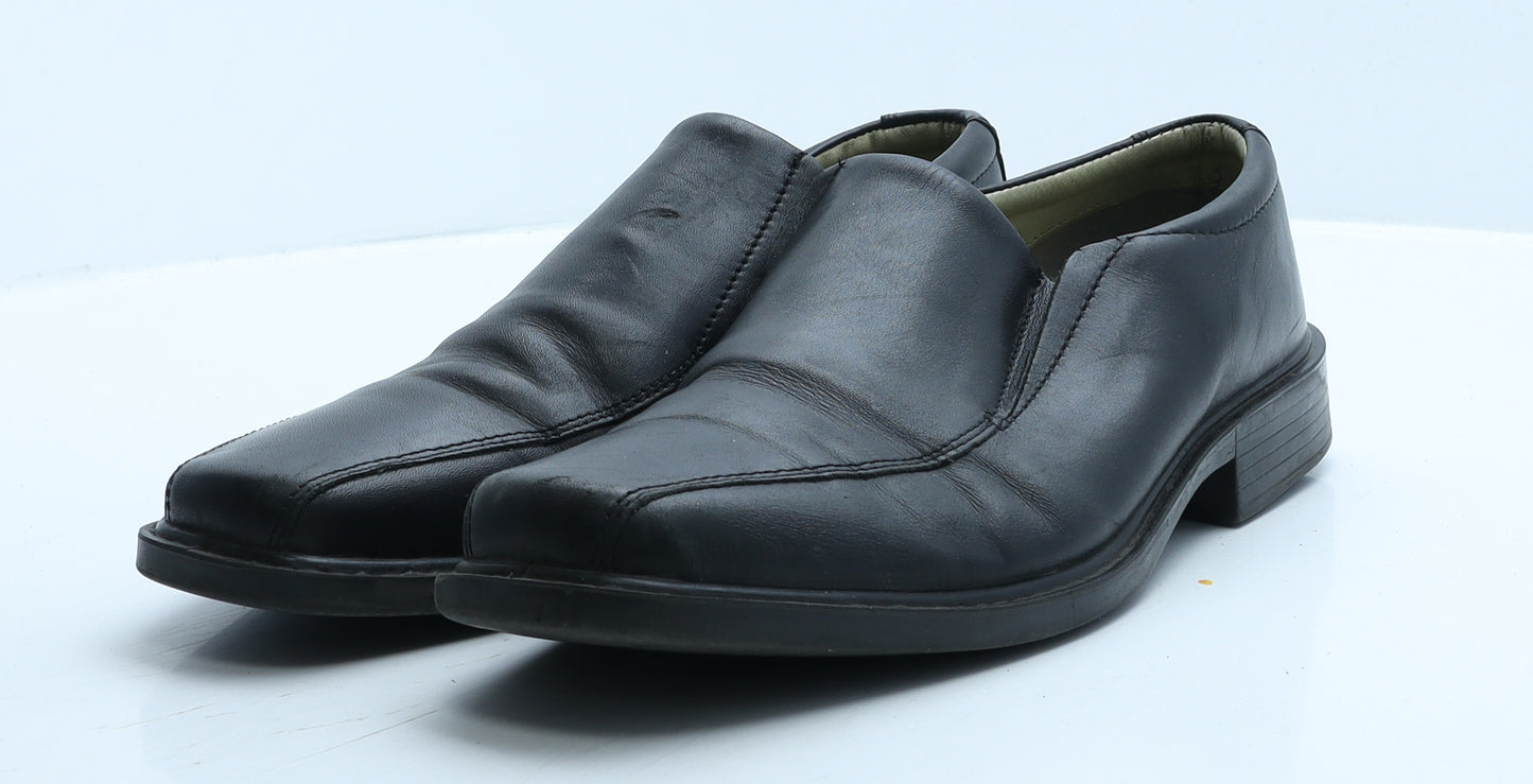 Easyflex Mens Black Faux Leather Loafer Casual UK 10