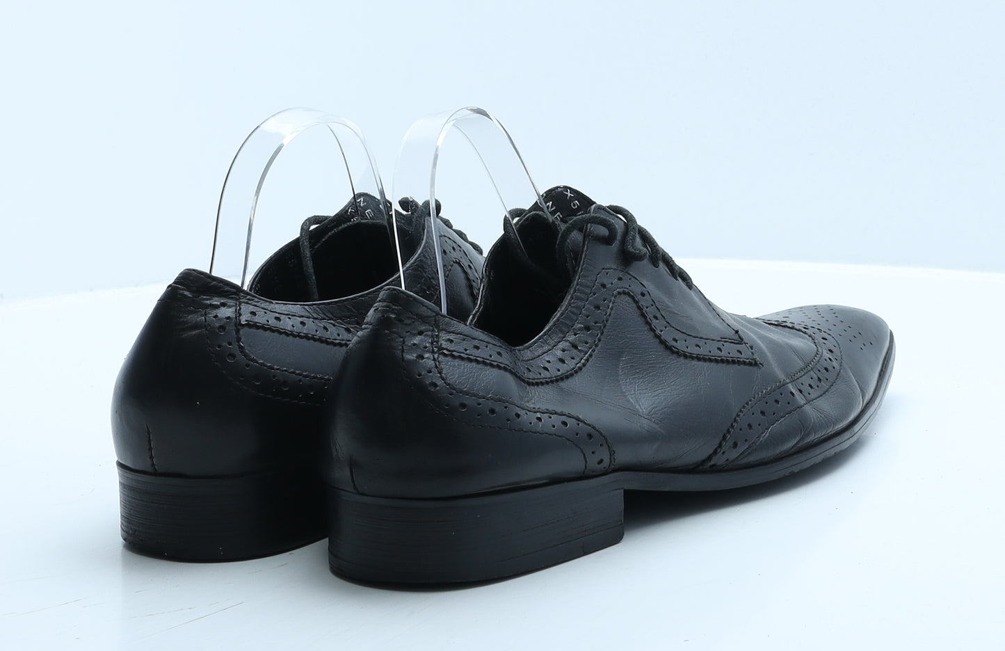 OneSixFive Mens Black Leather Brogue Dress UK 12 46