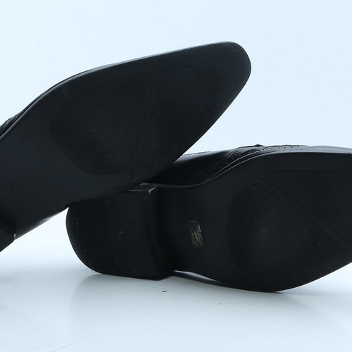 OneSixFive Mens Black Leather Brogue Dress UK 12 46