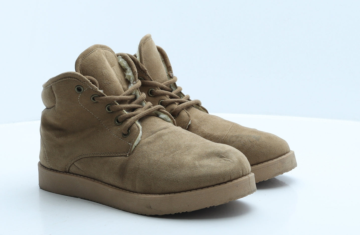 Atmosphere Womens Beige Polyester Shearling Style Boot UK 6