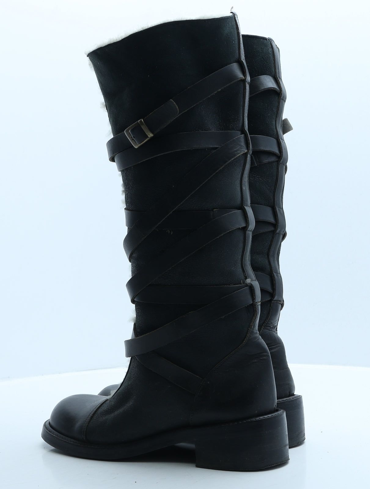 Hobbs Womens Black Faux Leather Slip On Boot UK 3.5