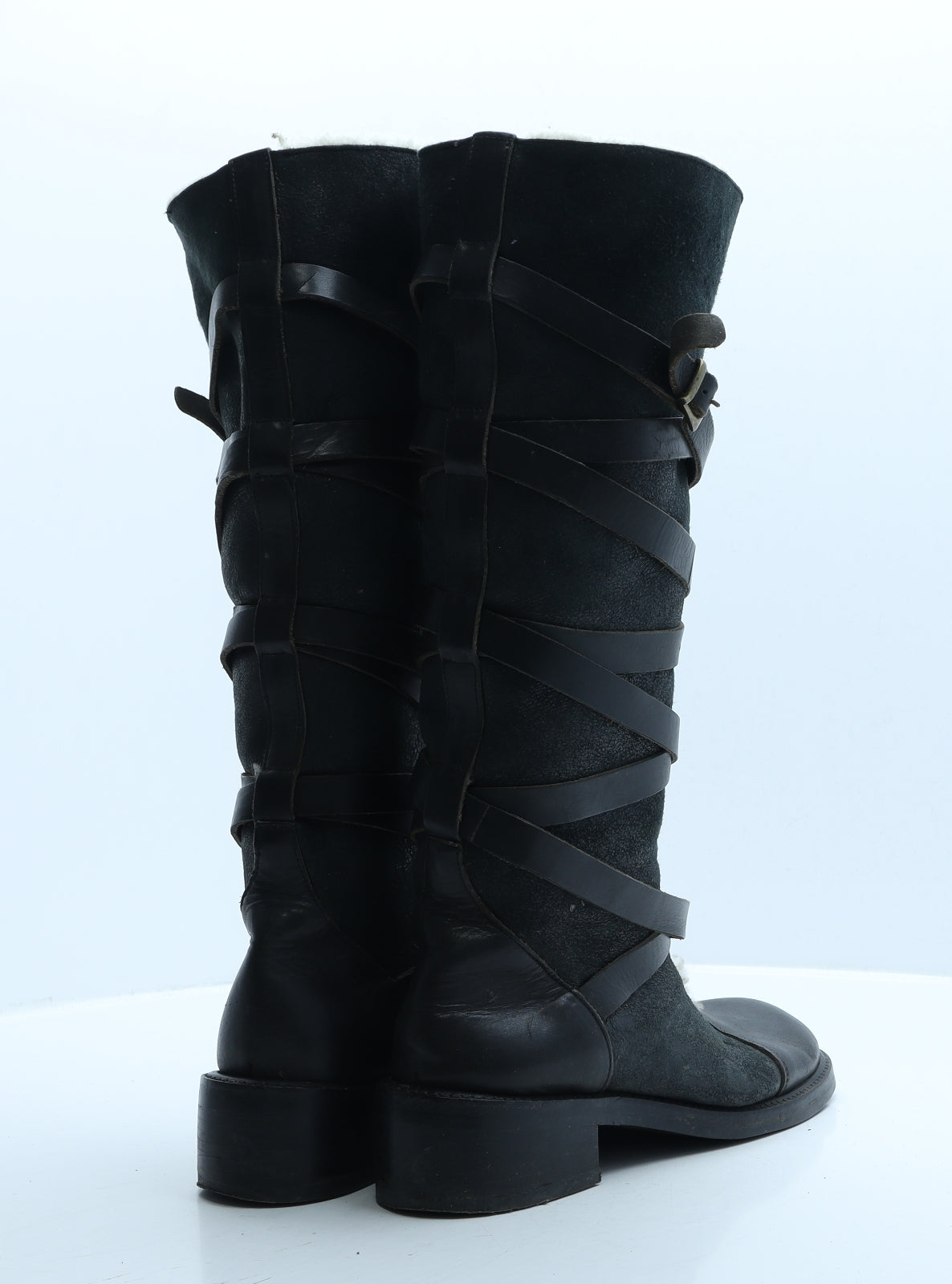 Hobbs Womens Black Faux Leather Slip On Boot UK 3.5