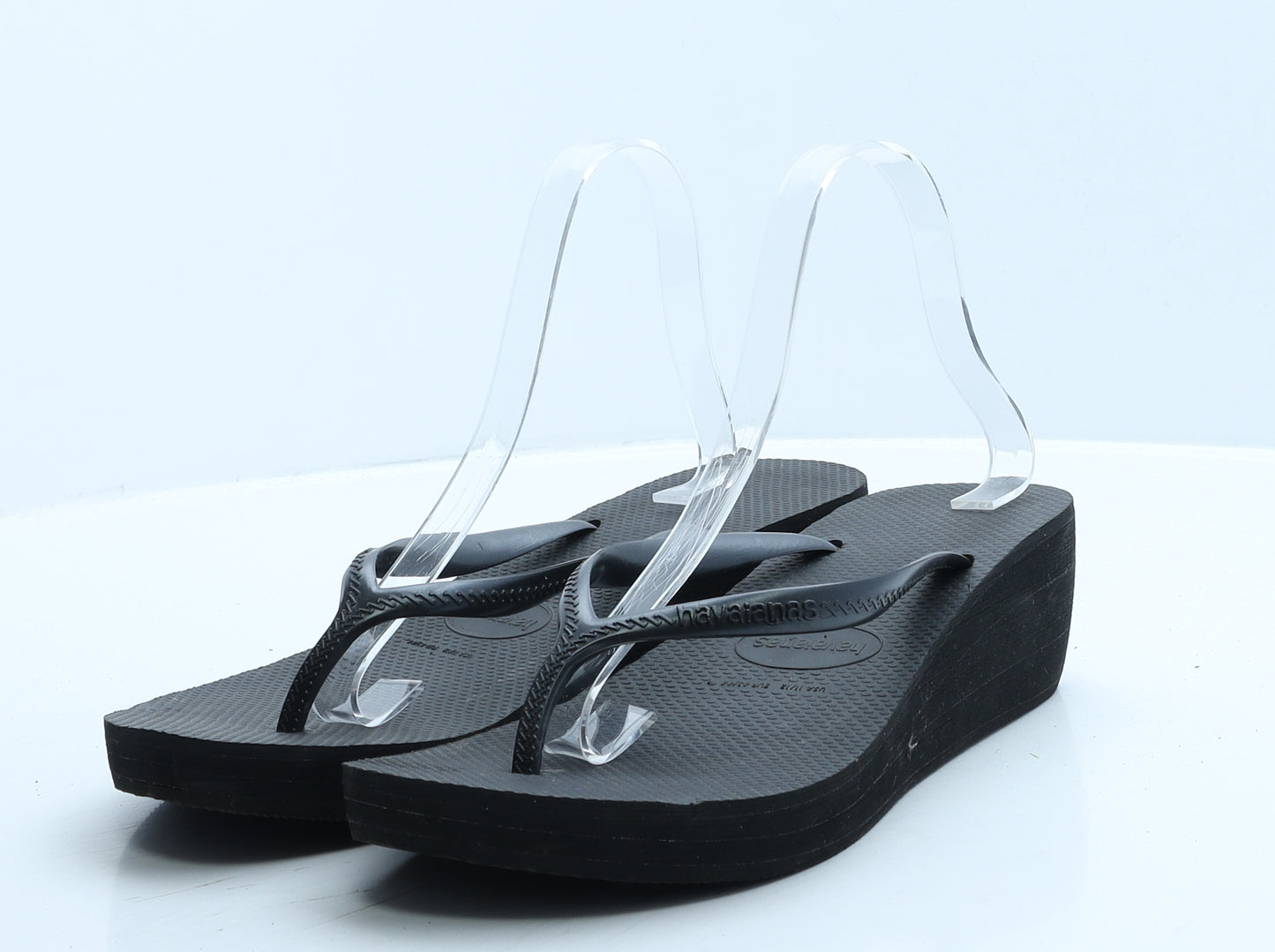 Havaianas Womens Black Rubber Thong Sandal UK 7 41