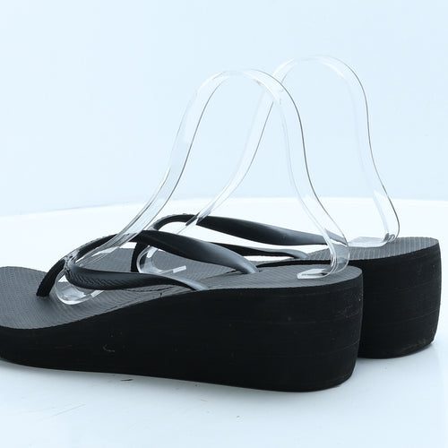 Havaianas Womens Black Rubber Thong Sandal UK 7 41