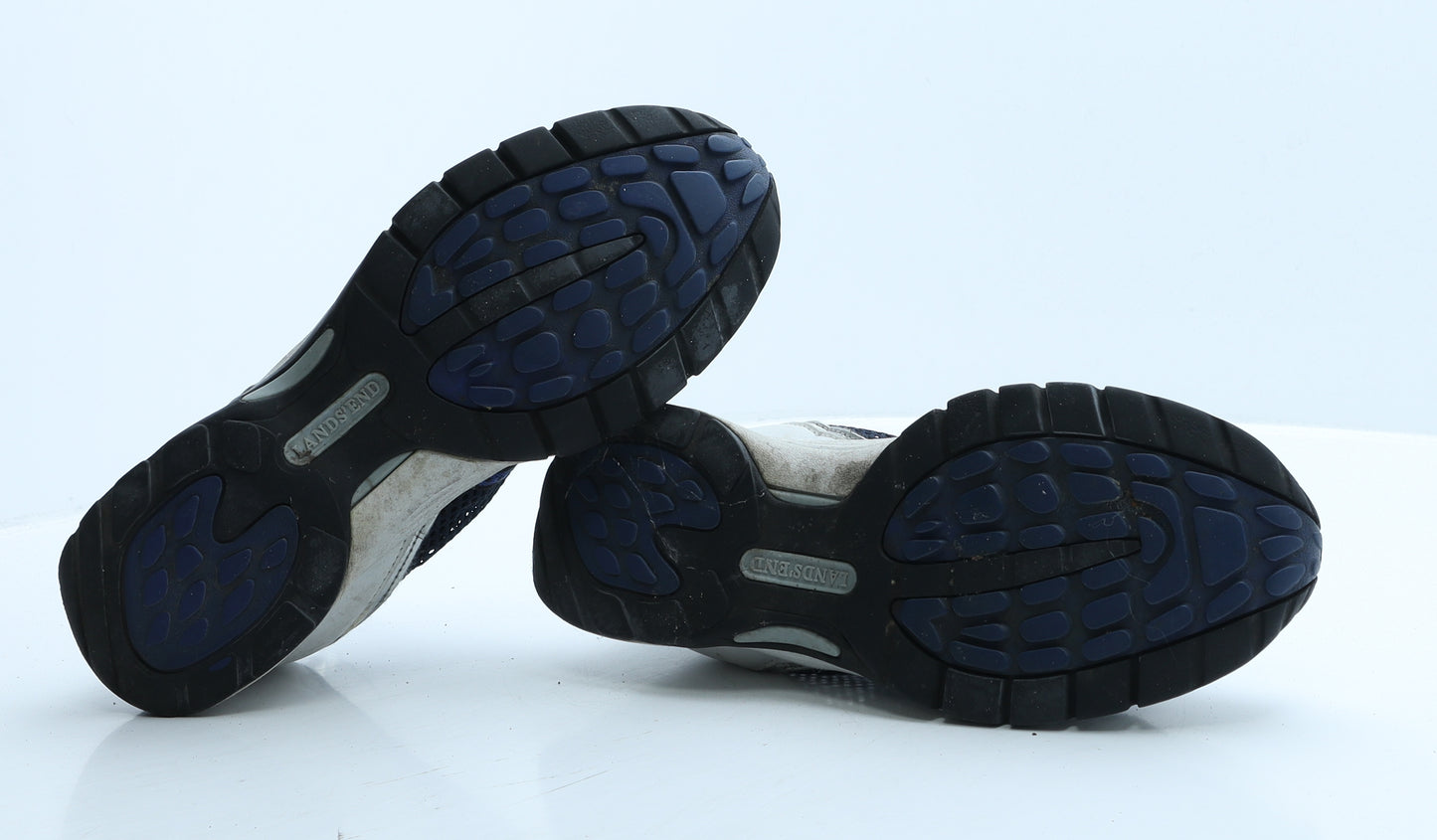 Lands' End Mens Blue Colourblock Polyester Trainer UK 9