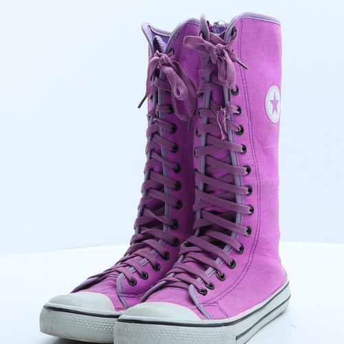Converse Girls Pink Polyester Trainer Boot UK 4 37
