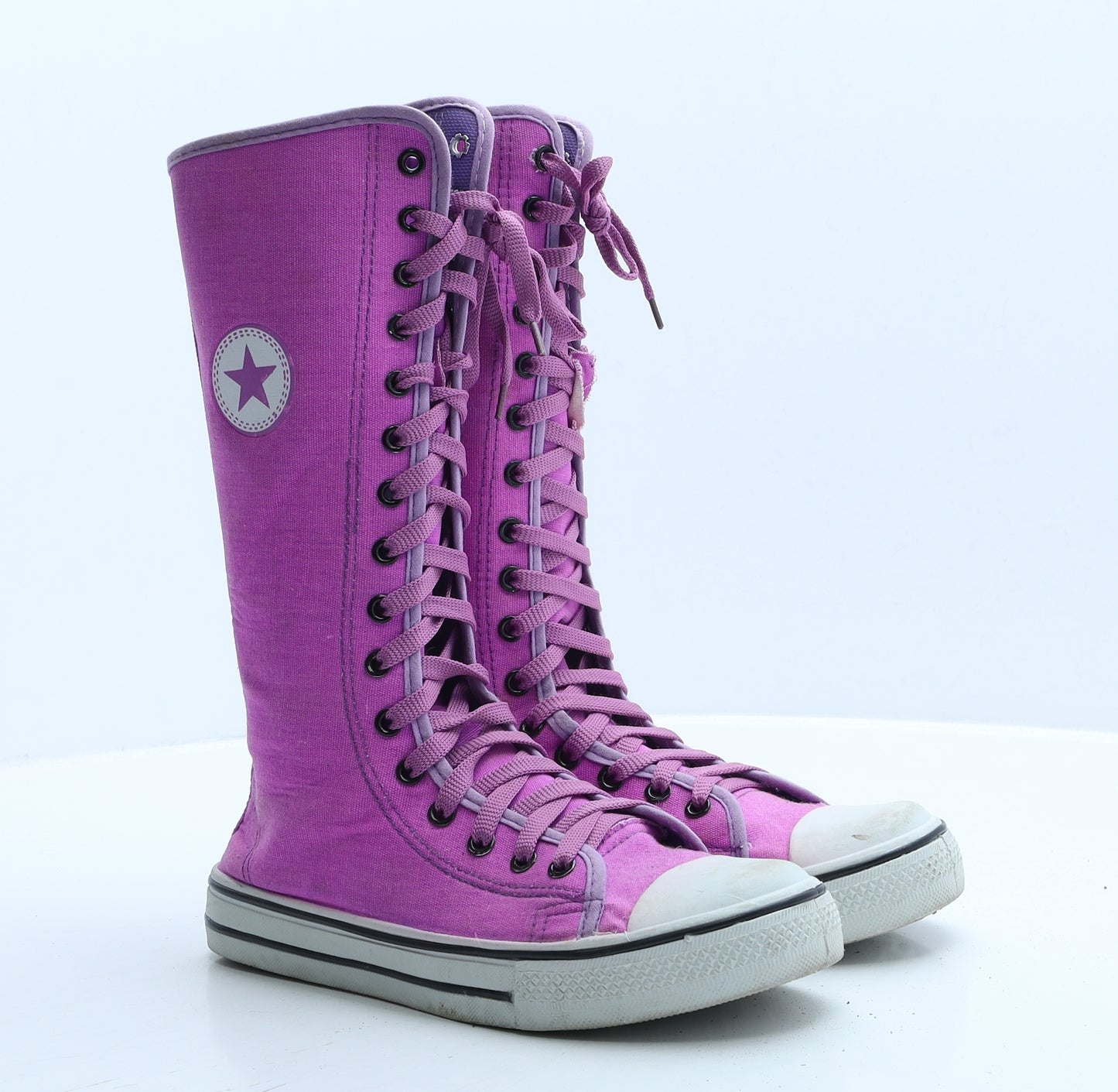 Converse Girls Pink Polyester Trainer Boot UK 4 37