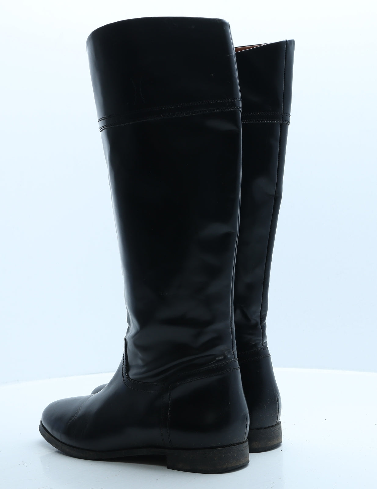 H&M Womens Black Leather Slip On Boot UK 6 39