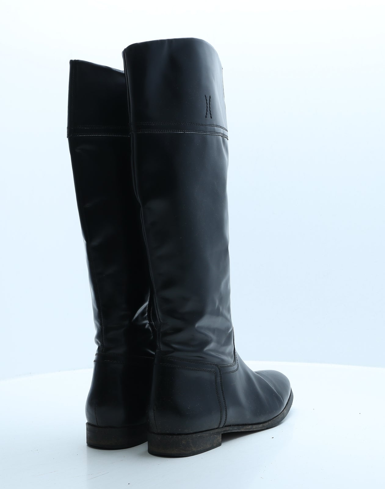 H&M Womens Black Leather Slip On Boot UK 6 39