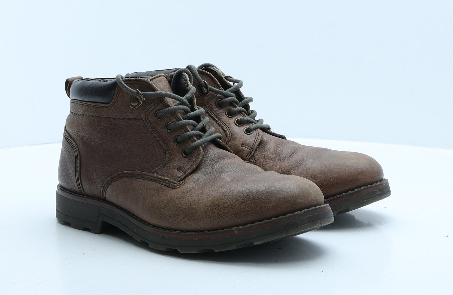 NEXT Mens Brown Faux Leather Combat Boot UK 9 43