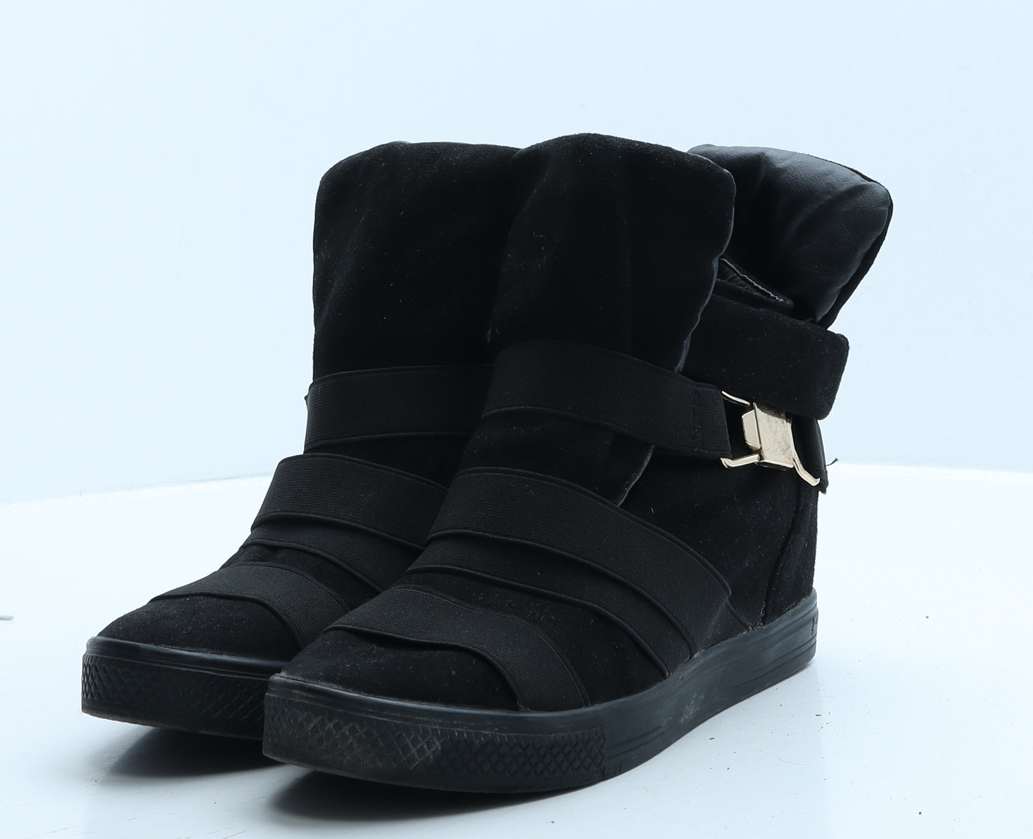 Preworn Womens Black Polyester Slip On Boot UK 7 40