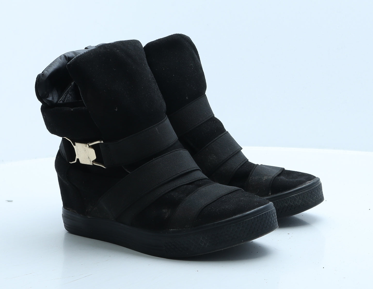 Preworn Womens Black Polyester Slip On Boot UK 7 40