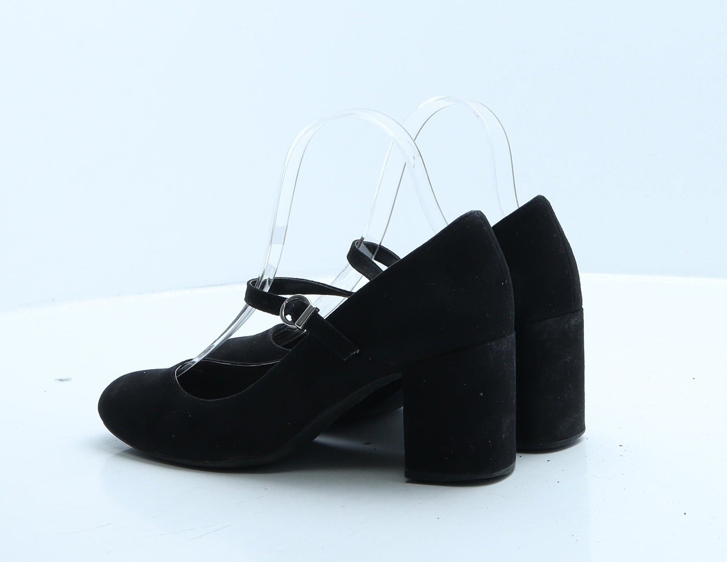 Marks and Spencer Womens Black Faux Suede Court Heel UK 4