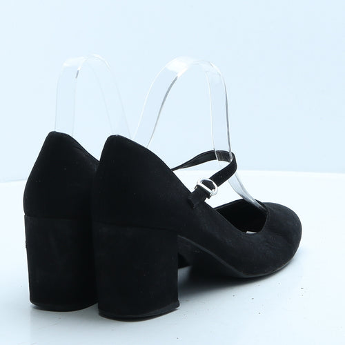 Marks and Spencer Womens Black Faux Suede Court Heel UK 4