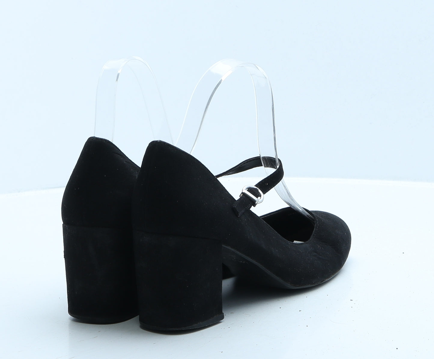 Marks and Spencer Womens Black Faux Suede Court Heel UK 4