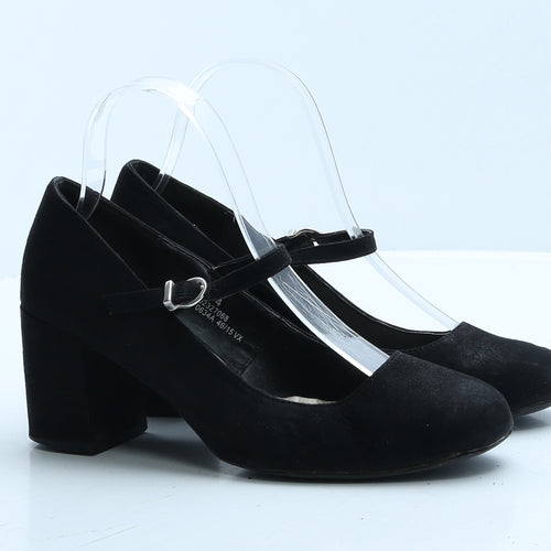 Marks and Spencer Womens Black Faux Suede Court Heel UK 4