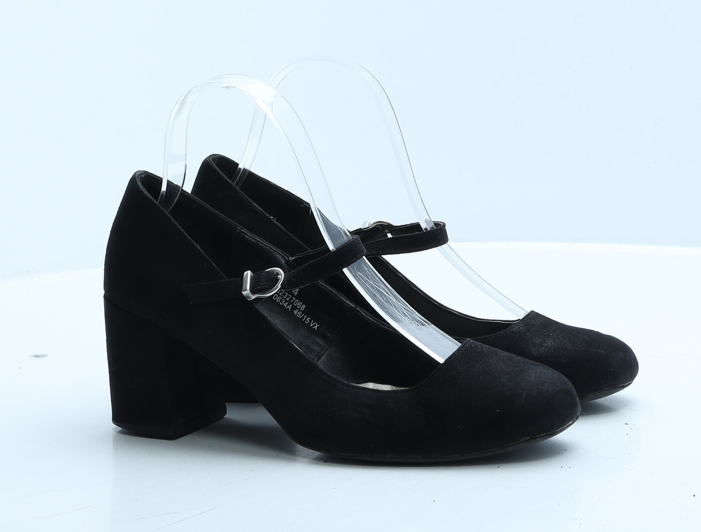 Marks and Spencer Womens Black Faux Suede Court Heel UK 4