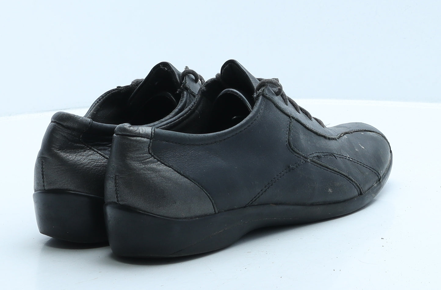 FootGlove Womens Black Leather Flat UK 6.5