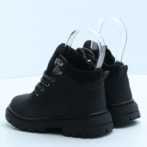 Trux Boys Black Polyester Combat Boot UK 10