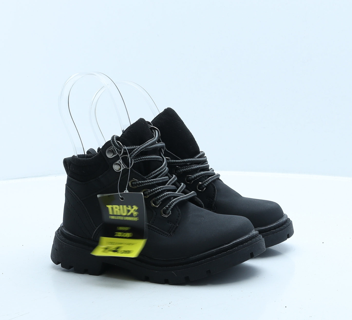 Trux Boys Black Polyester Combat Boot UK 10
