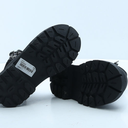Trux Boys Black Polyester Combat Boot UK 10